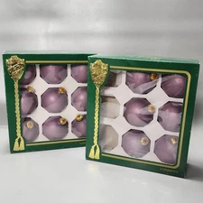 Vintage Rauch Christmas Ornaments 2 5/8" Glass Ball Lavender 16 Victorian