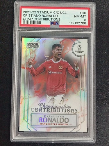 2021 TOPPS STADIUM CLUB CHROME UEFA CHAMPIONS LEAGUE #CR CRISTIANO RONALDO PSA 8