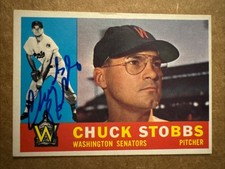 CHUCK STOBBS 1960 Topps #432 Autographed SIGNED Card WASHINGTON SENATORS