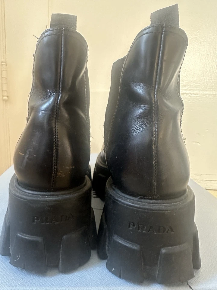 Botas de combate PRADA para mujer Monolith con suela de cuero talla 37 Foto 3 de 4