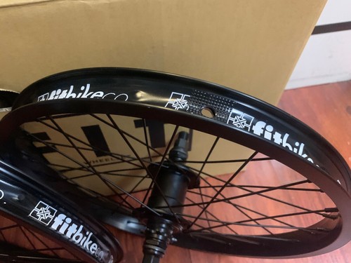 2020 FIT 18 INCH FREECOASTER BLACK WHEEL SET WHEELS FRONT REAR BMX BIKE 18" - Picture 6 of 9