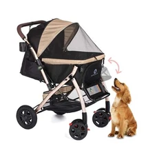 HPZ Pet Rover XL Extra-Long Premium Heavy Duty Dog/Cat/Pet Stroller Travel Ca...