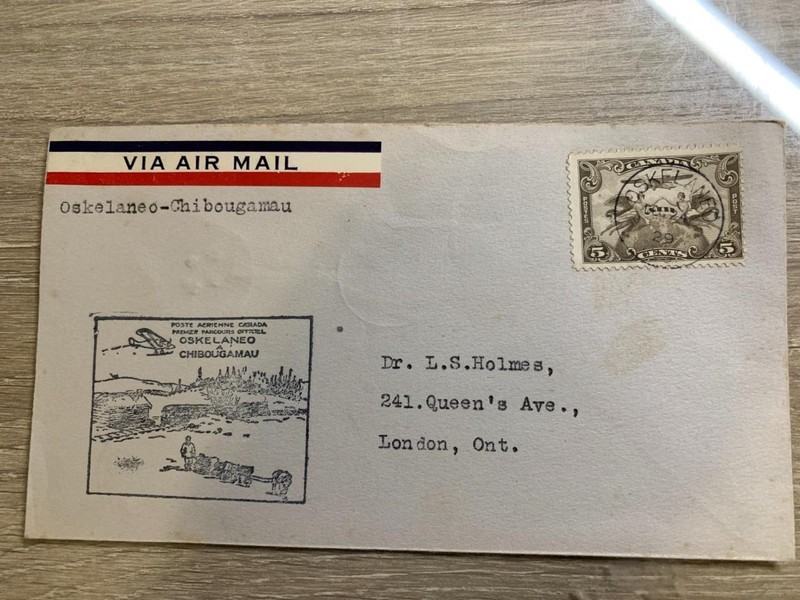 1929 Canada Flight Cover Oskelaneo to Chibougamau Used SKU# 35269