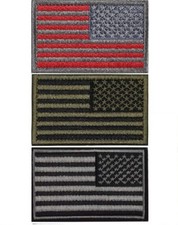 Reverse USA Flag, Patch 3''X 2'' Hook  Loop Military Tactical Patriotic