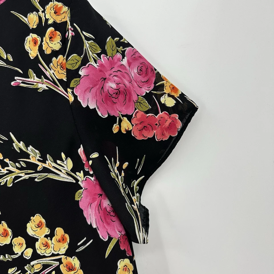 Mini Vestido para Mujer Expressions XL Negro Floral Calce y Acampanado Patinador Años 90 Y2k Foto 4 de 4