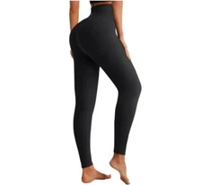 Letsfit ES4 Women's Highwaist Yoga Pants Tummy Control Inner Pocket SMALL Black