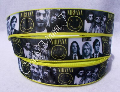 Nirvana on 1'' Grosgrain Ribbon ~YOUR CHOICE 5 or 10 Yards (Alternative Music)