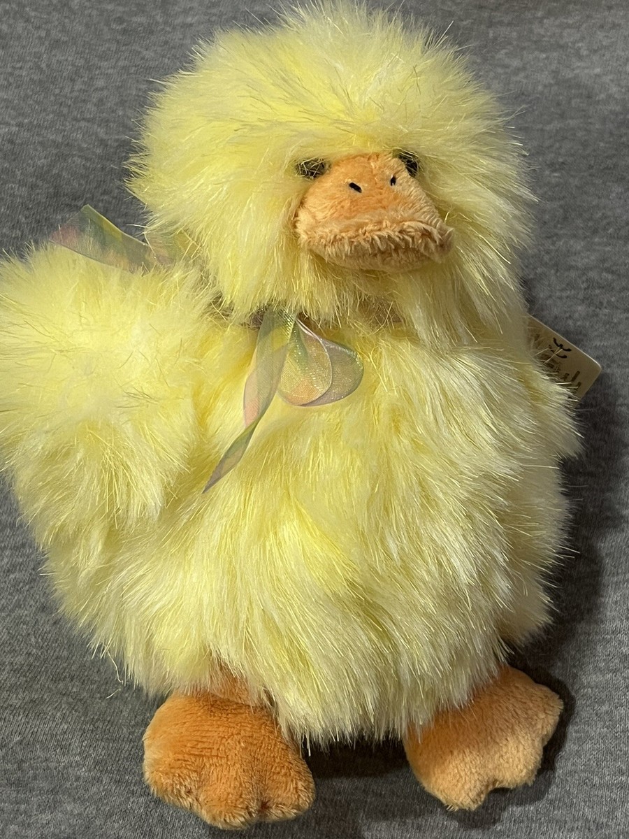 Gund Dazzy Duck Junior 6” Fuzzy Yellow White Tip Wing Plush Toy