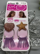 Scunci Girl Bendini Clip Light Pink Light Orange 2 Pc Set Star Heart