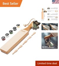 Premium Leather Strop for Knife Sharpening with Polishing Compound - Double S...