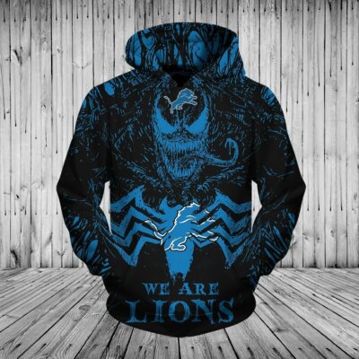 Detroit Lions Mens Halloween Pullover Hoodie Venom Casual Hooded Sweatshirt  Gift | eBay