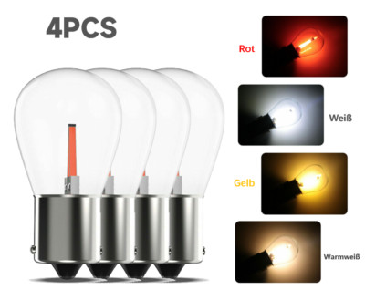 4PCS BA15S 1156 LED Auto Rücklicht Blinker Birne Licht Lampe Bremslicht DC 12V