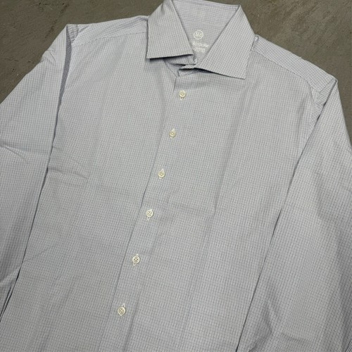 $475 MD Bespoke Dress Shirt Marlon Durrant Check Long Sleeve 42 16 1/2 Large - Picture 2 of 7