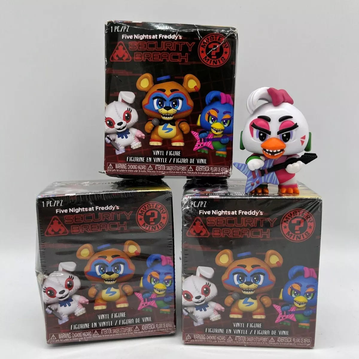 Lot of 3 Funko Five Nights at Freddys Security Breach 2 New + Glam Rock  Chica