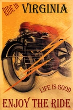 Motorcycle Bike Enjoy The Ride in Virginia Tourism Vintage Travel Poster FREE SH