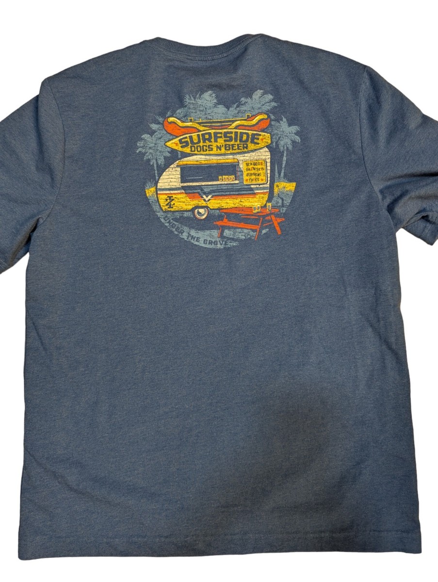 IZOD Saltwater Surfside Dogs N Beer surf shop men's t shirt Large
