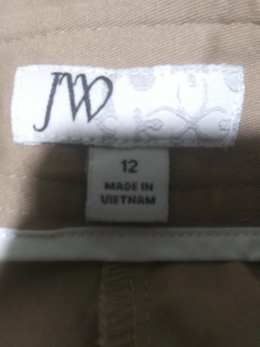 Pantalones cortos para mujer JW, talla 12, marrón, con botón con cremallera - Imagen 4 de 5