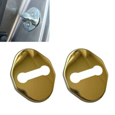 2pcs Polished Gold Stainless Door Latch Striker Cover Fits 90-25 MX5 Miata
