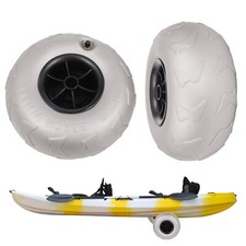 2 Pcs Inflatable Wheels Beach Tire Replacement for Kayak Dolly Canoe Beach Cart