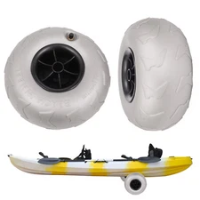 2 Pcs Inflatable Wheels Beach Tire Replacement for Kayak Dolly Canoe Beach Cart