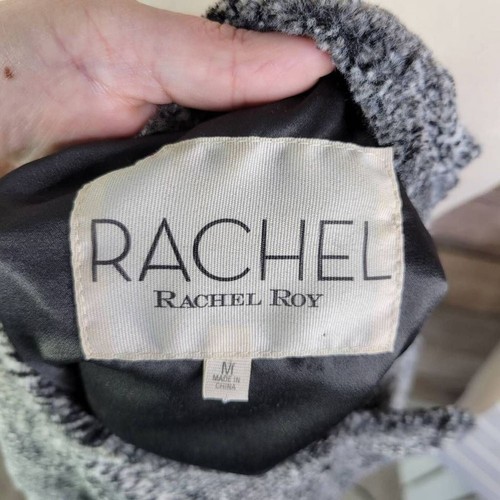 Cardigan donna Rachel Rachel Roy morbido pelliccia sintetica foderato zip gilet grigio taglia media - Foto 8 di 11