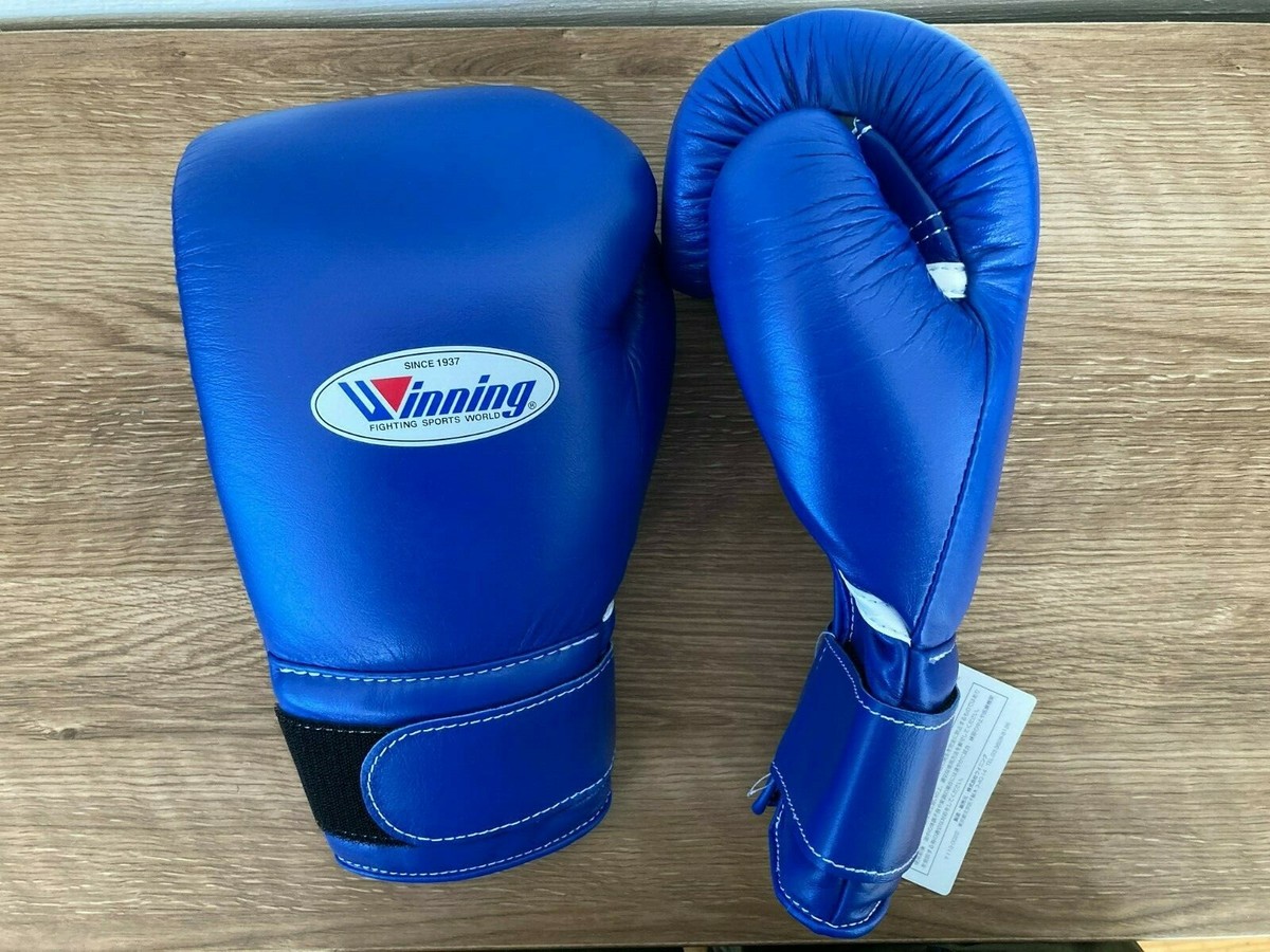 Winning ボクシンググローブ 12 oz 青　ms400b Winning Boxing Gloves 12oz MS-400B Tape Pro Type Leather Black Red