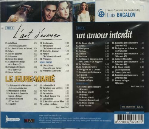 L'Art D'Aimer / Le Jeune Marié / Un Amour Interdit Luis Bacalov cd - Picture 2 of 2