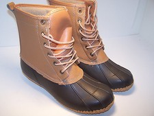 TOTES Prep Brown BOOTS Men's Rain Boots Waterproof Leather Size 8 M NEW
