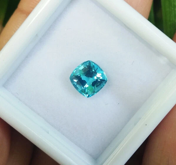 COLOR RARO! 6x6mm. COJÍN TURMALINA PARAIBA AZUL NEÓN TOP GEMAS CREADAS Foto 2 de 4