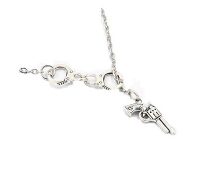 Silver Tone Handcuffs And Gun Necklace | eBay