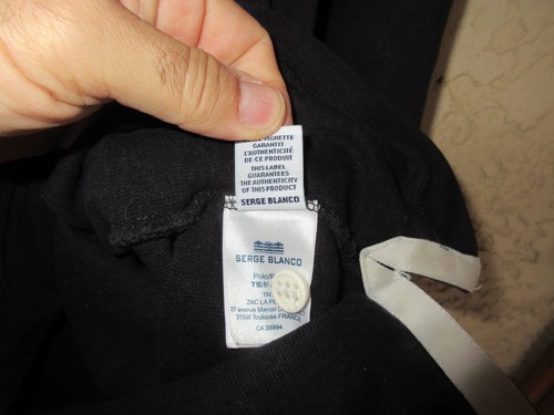 Polo SERGE BLANCO 15 rugby Quinze NEW ZEALAND noir manches longues shirt L - Picture 3 of 5