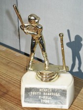 Vintage T-Balll TBALL Baseball Sport TROPHY Little League YOUTH Rec AWARD Peewee