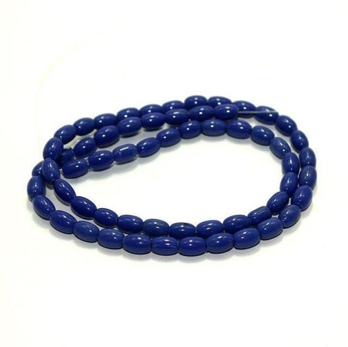 1 strings Glass Oval Beads Blue 6x4mm - Picture 8 of 8
