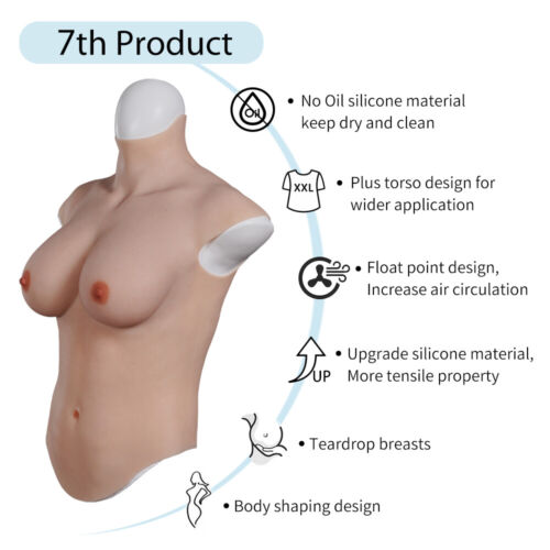 Medio Traje Silicona Formes de Seno Crossdresser Plate Boobs Puntas Falsas - Imagen 4 de 13