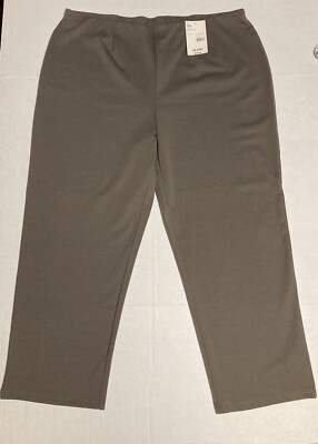 Sears Classic Elements Woman Ponte Pant Elastic Waist Olive 20-22W Short NWT