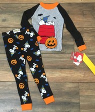 Charlie Brown's Great Pumpkin Halloween Snoopy Sleepwear Pajama Set Licensed PK