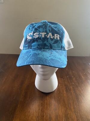 Realtree Fishing STAR Mesh Snapback Trucker's Hat Adult Adjustable Blue/White