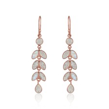 Leaf Designer Moonstone Dangle Earring 925 Sterling Silver Gemstone Jewelry