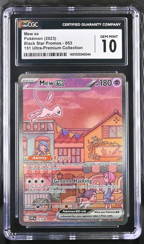 CGC Gem Mint 10 Mew ex 053 Black Star Promo Pokémon Scarlet CGC Gem Mint 10 Mew ex 053 Black Star Promo Pokémon Scarlet