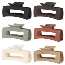Sisiaipu 4 Inch Big Hair Clips 6 Pcs claw clips for Thick Hair Large Rectangu...