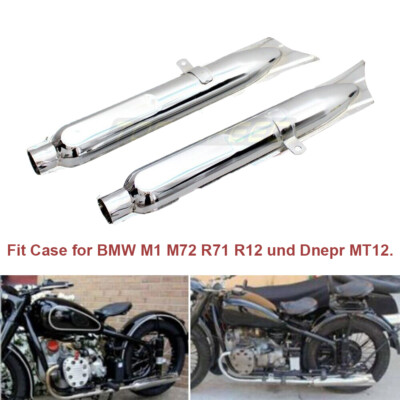Motorcycle Fishtail Pipe Exhaust Muffler For BMW M1 M72 R71 R12 MT12 Chrome