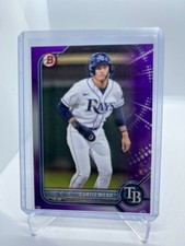 2022 Bowman Draft Paper Base Purple #BD-38 Curtis Mead 88/250 Tampa Bay Rays