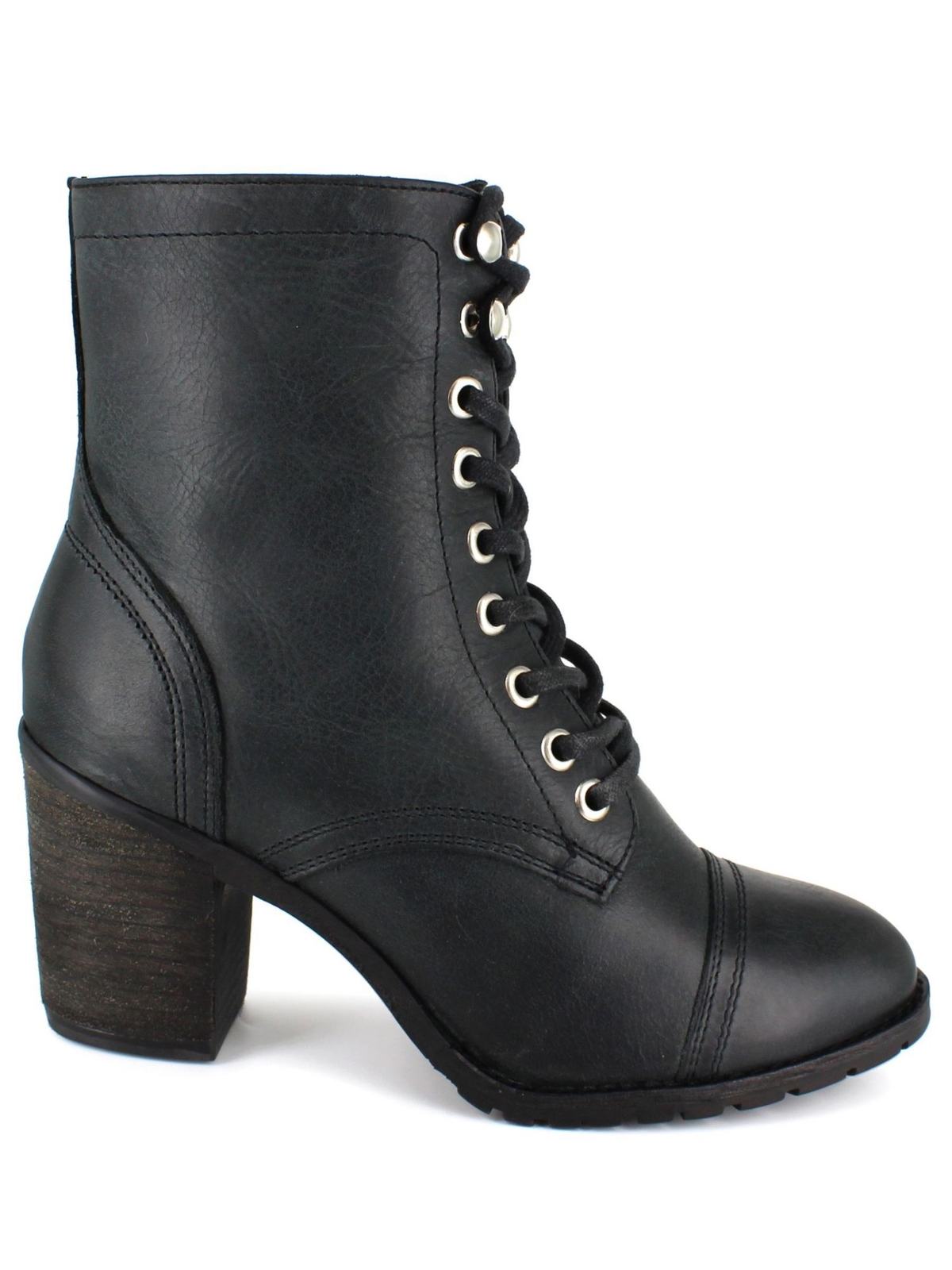 ARTISAN Womens Black Side Zip Option Brigitte Lace-Up Leather Booties 9 M