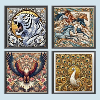 5D DIY Full Square Drill Diamond Painting Animal Kit Home Decor Art ...