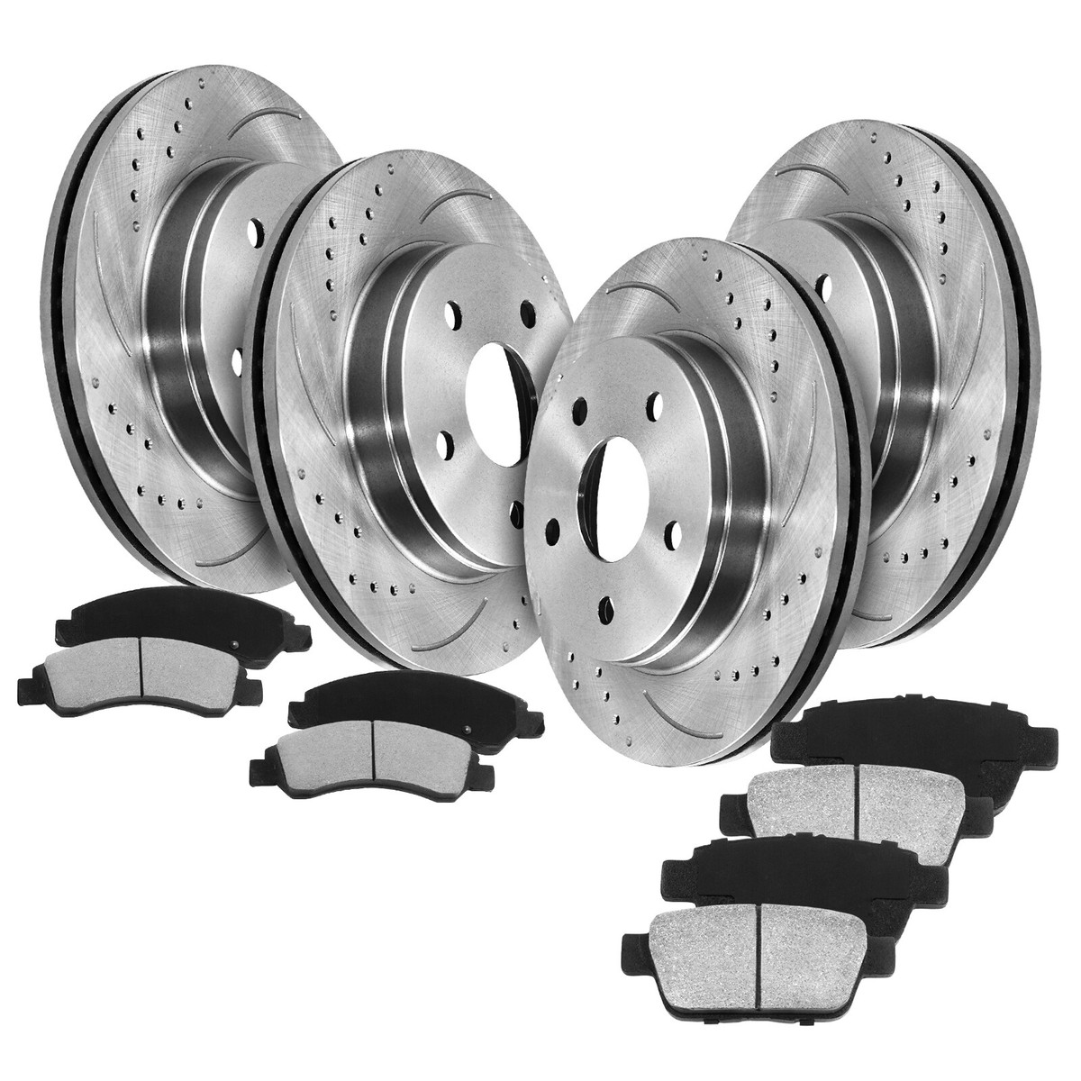 Front Rear Drilled Rotors Ceramic Brake Pads For 2008