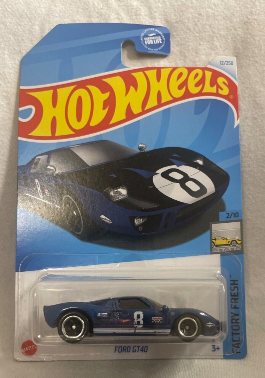 Hot Wheels Ford GT40 Blue HTD34 Factory Fresh