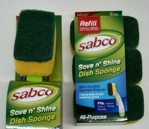 Sabco Save N Shine Dish Sponge With Squeeze Trigger Sponge & Brush Refill Packs - Picture 3 of 5