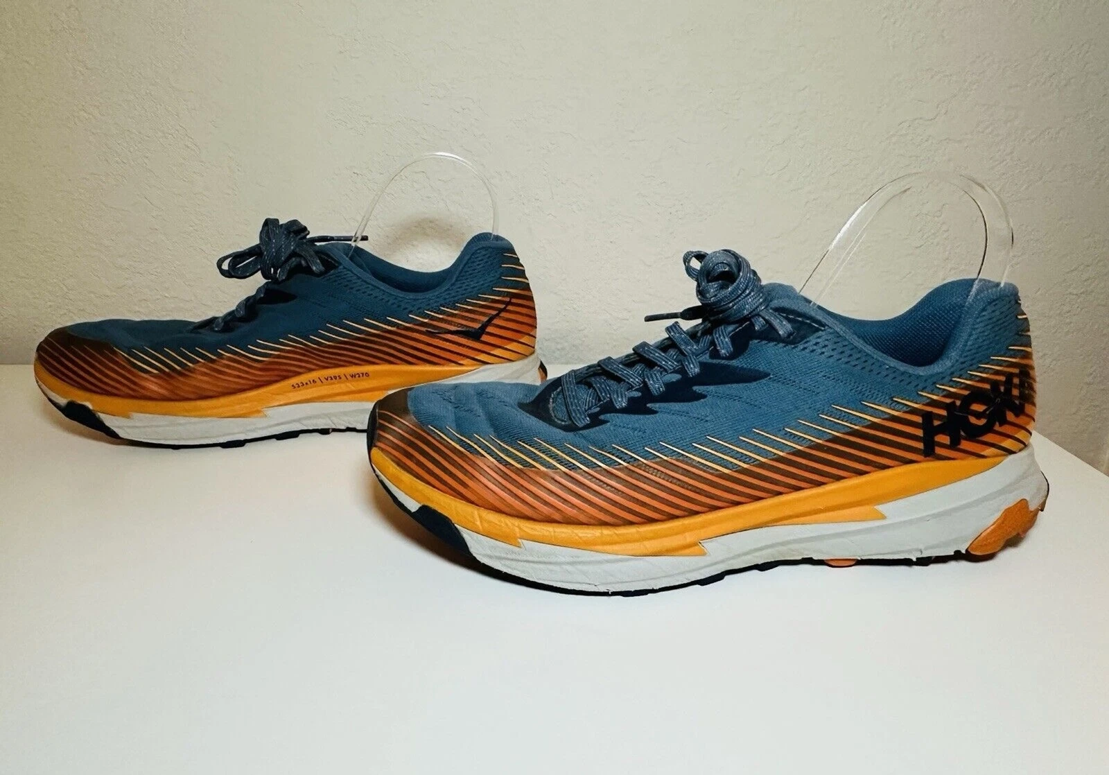 Scarpa HOKA ONE ONE Torrent 2 da uomo taglia US 9 blu arancione corsa trail escursionismo