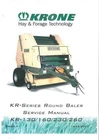 KRONE ROUND BALER KR130 KR160 KR230 KR260 WORKSHOP SERVICE MANUAL