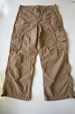 American Eagle Baggy Jogger Women 14 Long Tan Excellent Cargo Utility Pants